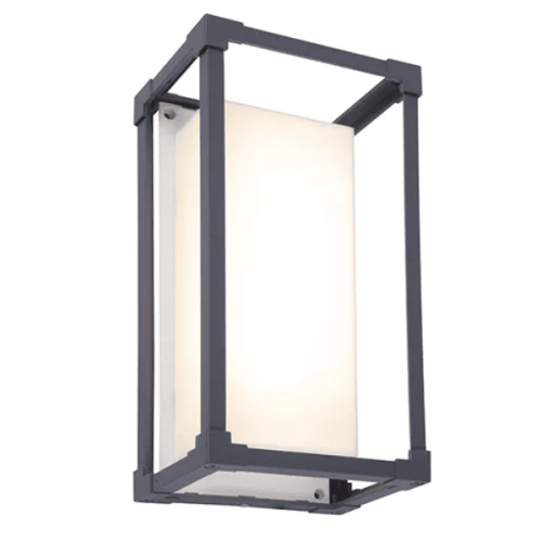 Ohio Outdoor Led Rectangle Dark Grey Opal White/Clear Diffuser Wall Bracket/Flush wall light