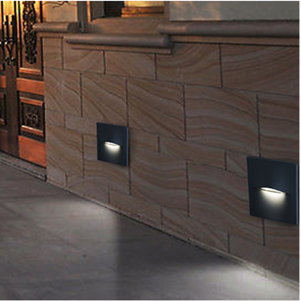 LEDme Step and Wall Lights 120 3.90 watt Black On Aluminum Step Light, LED