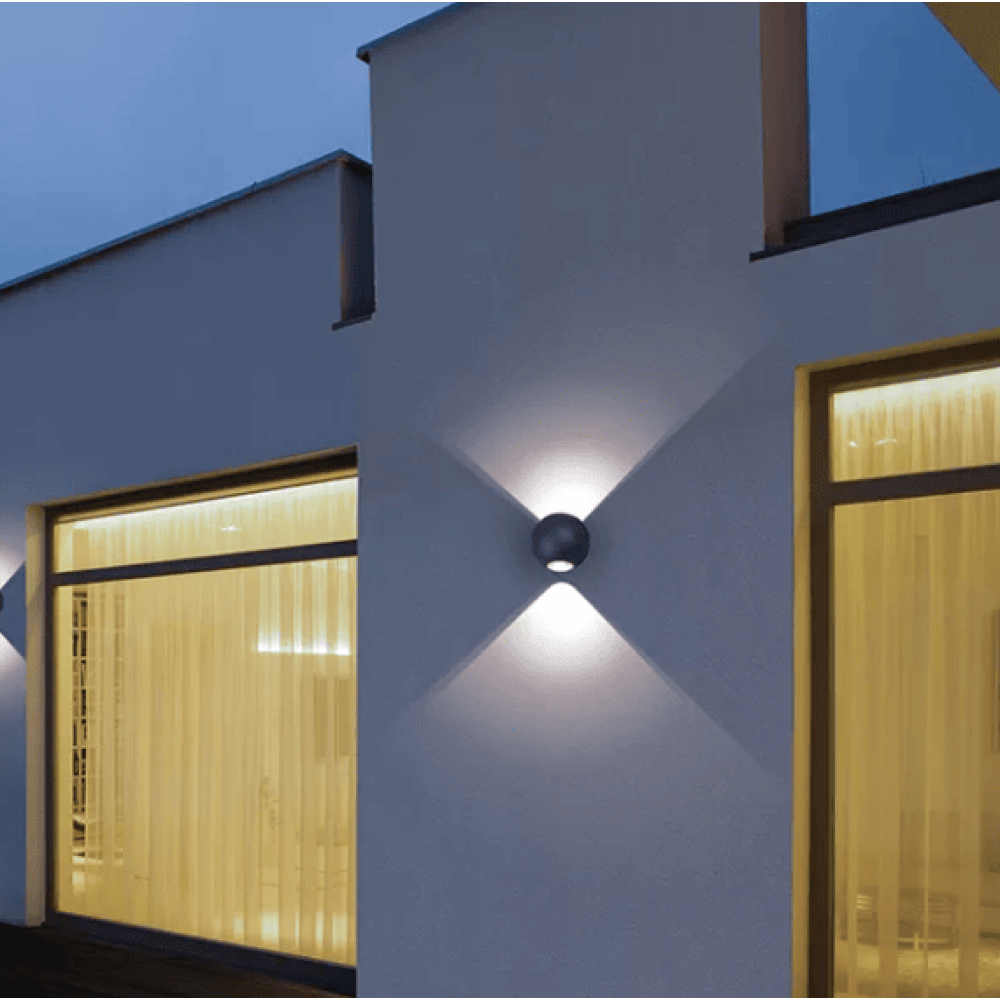 Two-Eye LED-Wandleuchte Houston White Globe Moderne Wandleuchte aus Gips