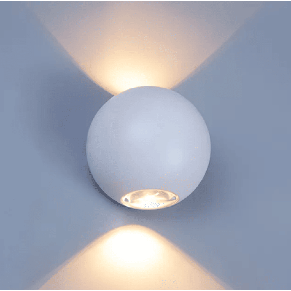 Two-Eye LED-Wandleuchte Houston White Globe Moderne Wandleuchte aus Gips