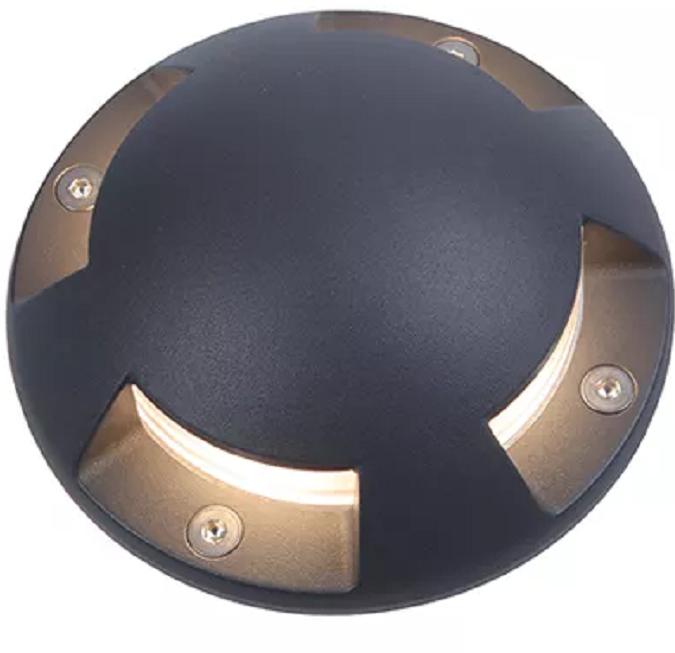 4 Way Outdoor Walkover Ground Light אלומיניום שחור