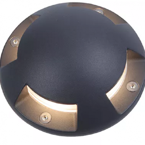 4 Way Outdoor Walkover Ground Light אלומיניום שחור