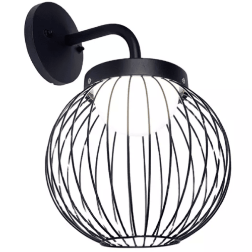 Lámpara de pared exterior moderna LED High Black Globe