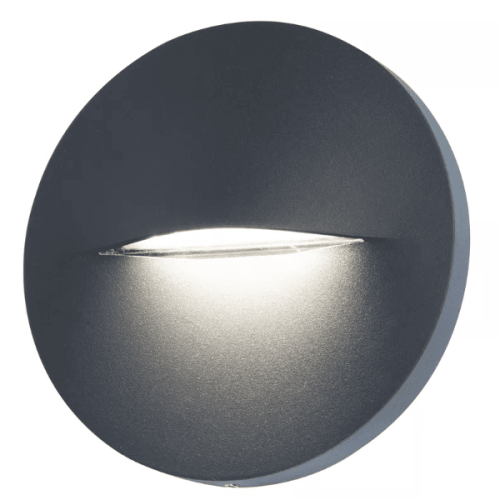 Kosnic Black 3W 5W Haldon Circular LED Wall Light 4000k