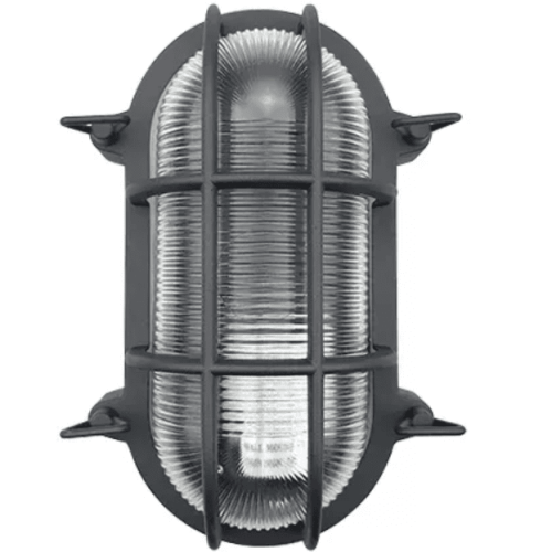 Firstlight Turin Bulkhead Single Oval Outdoor Bulkhead Wall Light שחור