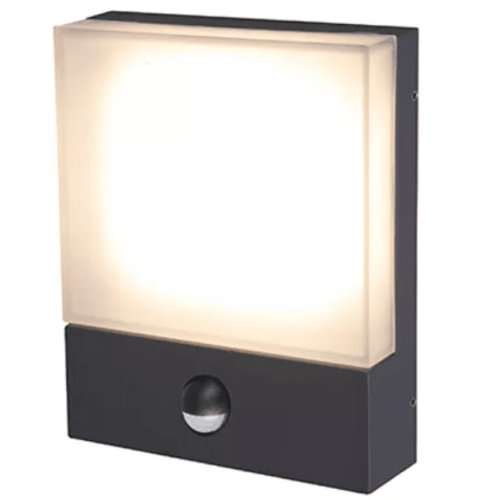 Azure Low Energy 6 Aplique de exterior gris oscuro PIR,luz exterior con sensor crepuscular