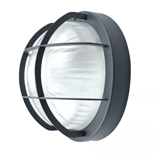 Modern Wall Lamp IP44 For Outdoor Security. Round, Finished in Black