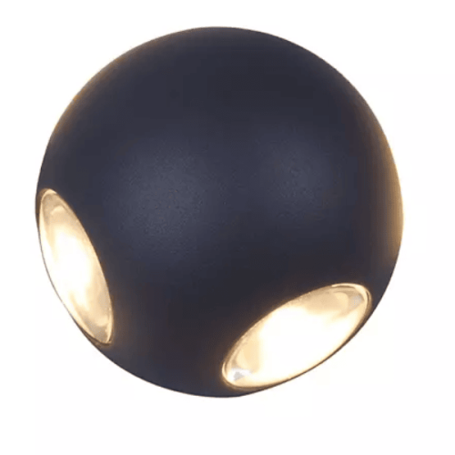 4W IP54 גלובוס ארבע צדדי זוהר לבן שחור מנורת LED קיר