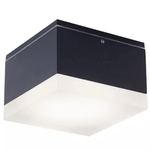 9W Cube תאורת תקרה חיצונית SQUARE BLACK FACADE LUMINAIRE