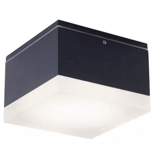 9W Cube Plafoniera da esterno SQUARE BLACK FACADE LUMINAIRE