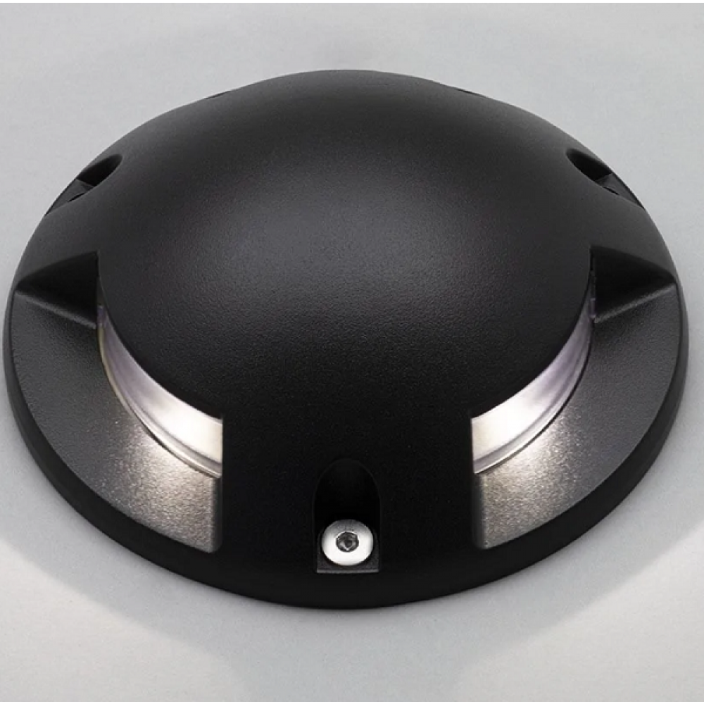 3-Licht-LED-Bodenleuchte für die Oberflächenmontage im Freien - Schwarz