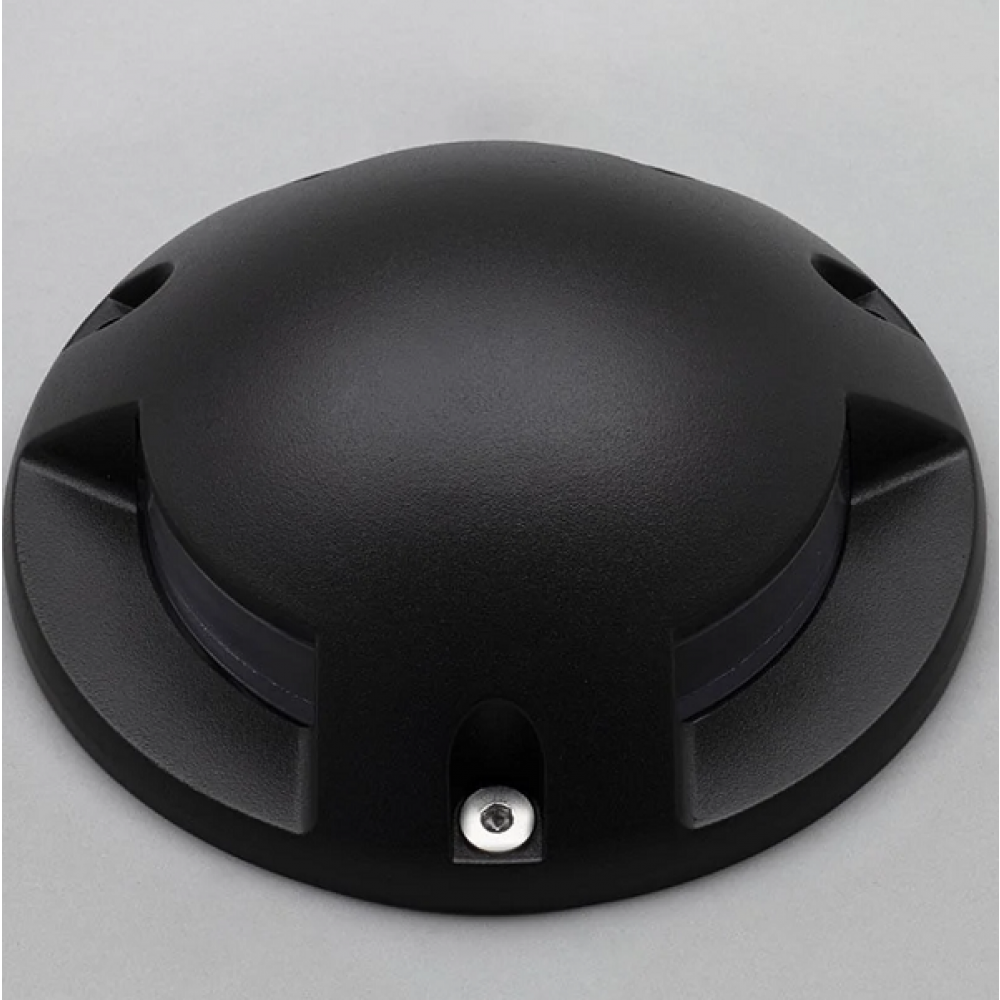 3 Light Outdoor LED Surface Mount Ground Light - Black