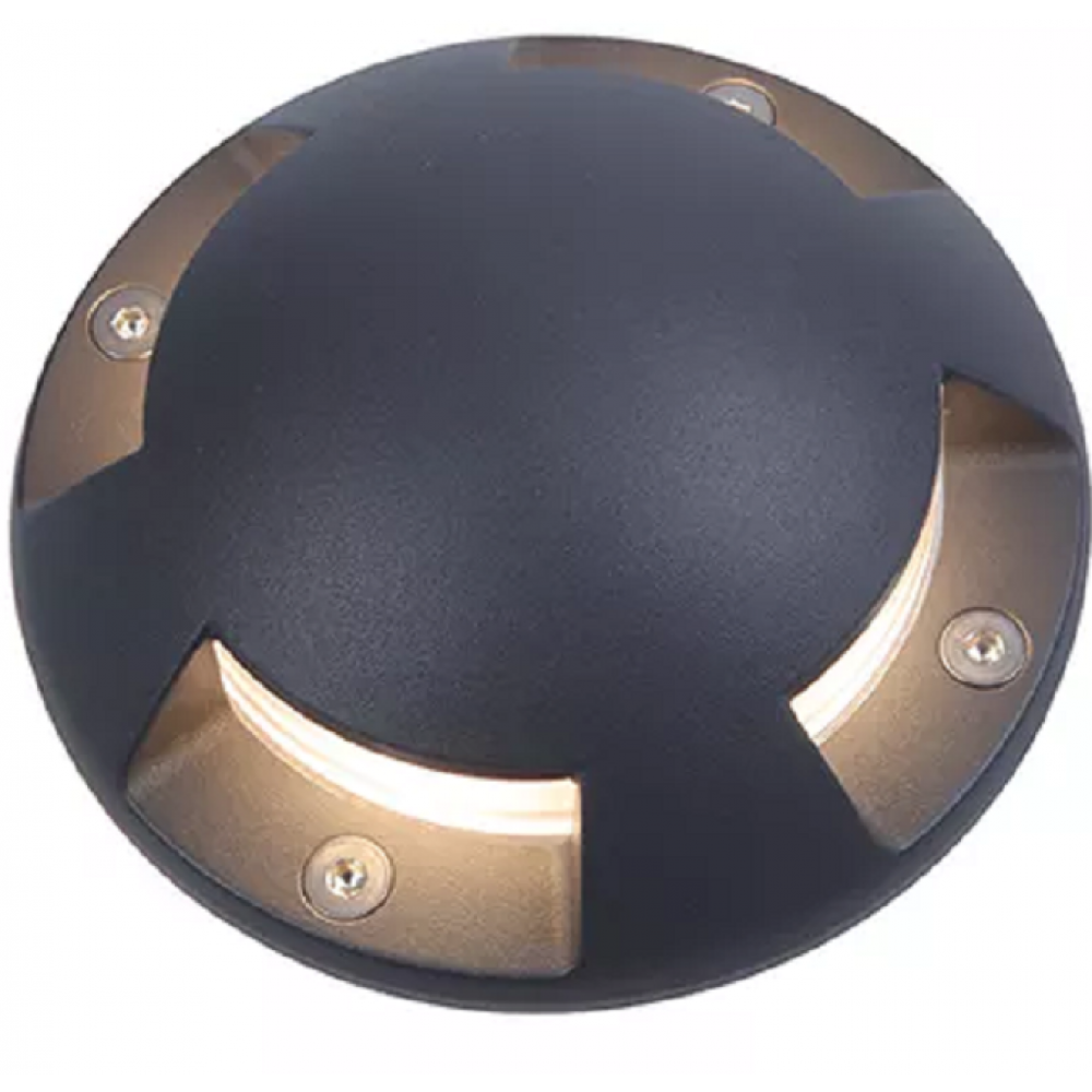 4 Way Outdoor Walkover Ground Light Aluminium black