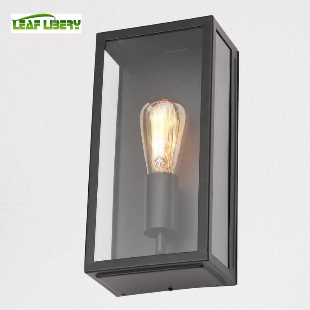 Litecraft Outdoor IP44 Wall Lantern Steel Box External Garden Porch Light Black