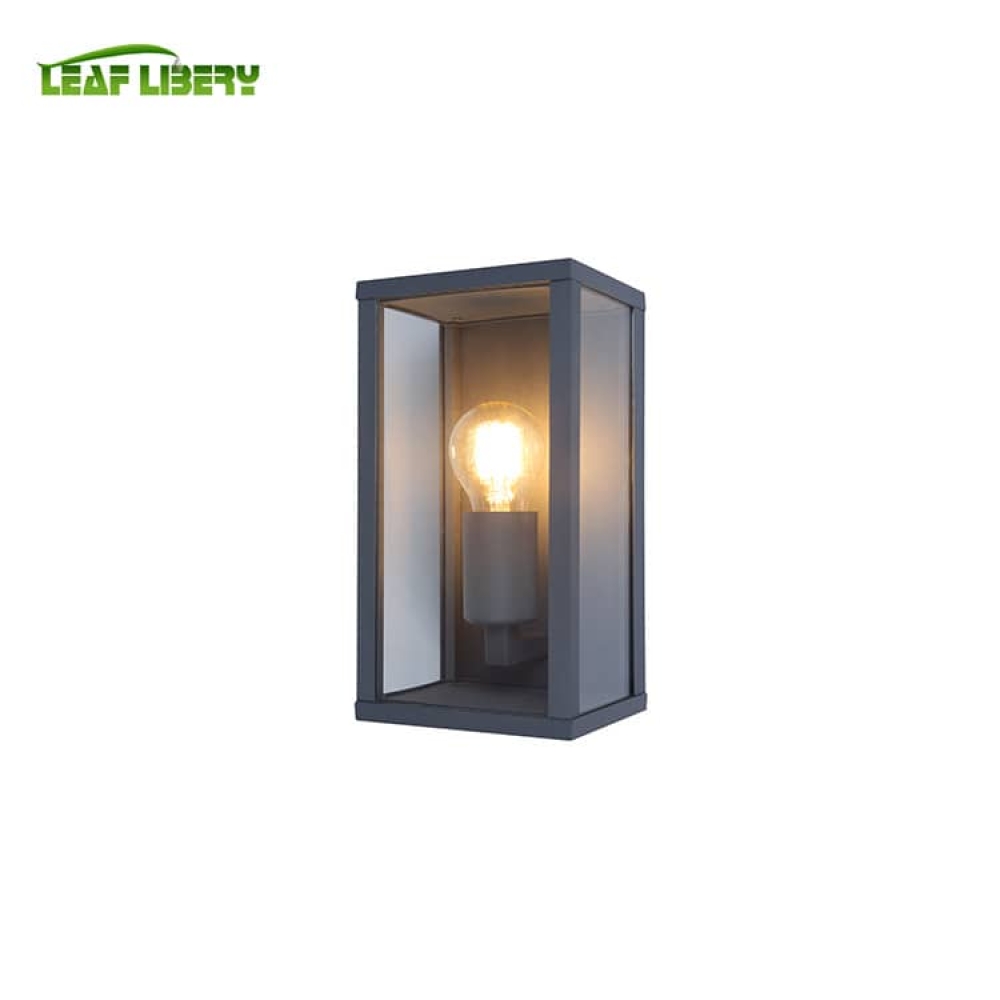 Litecraft Outdoor IP44 Wall Lantern Steel Box External Garden Porch Light Black