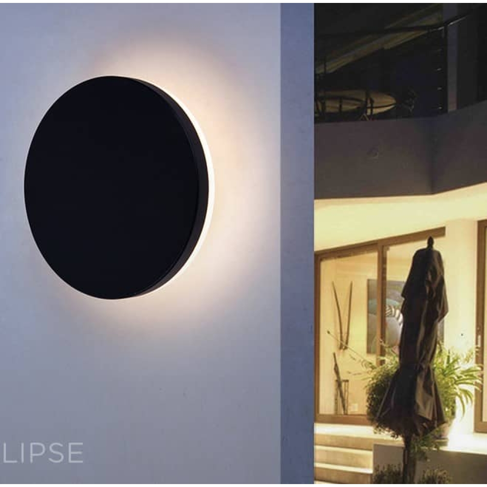 BLACK EXTERIOR LED ROUND OR SQUARE WALL LIGHT Light