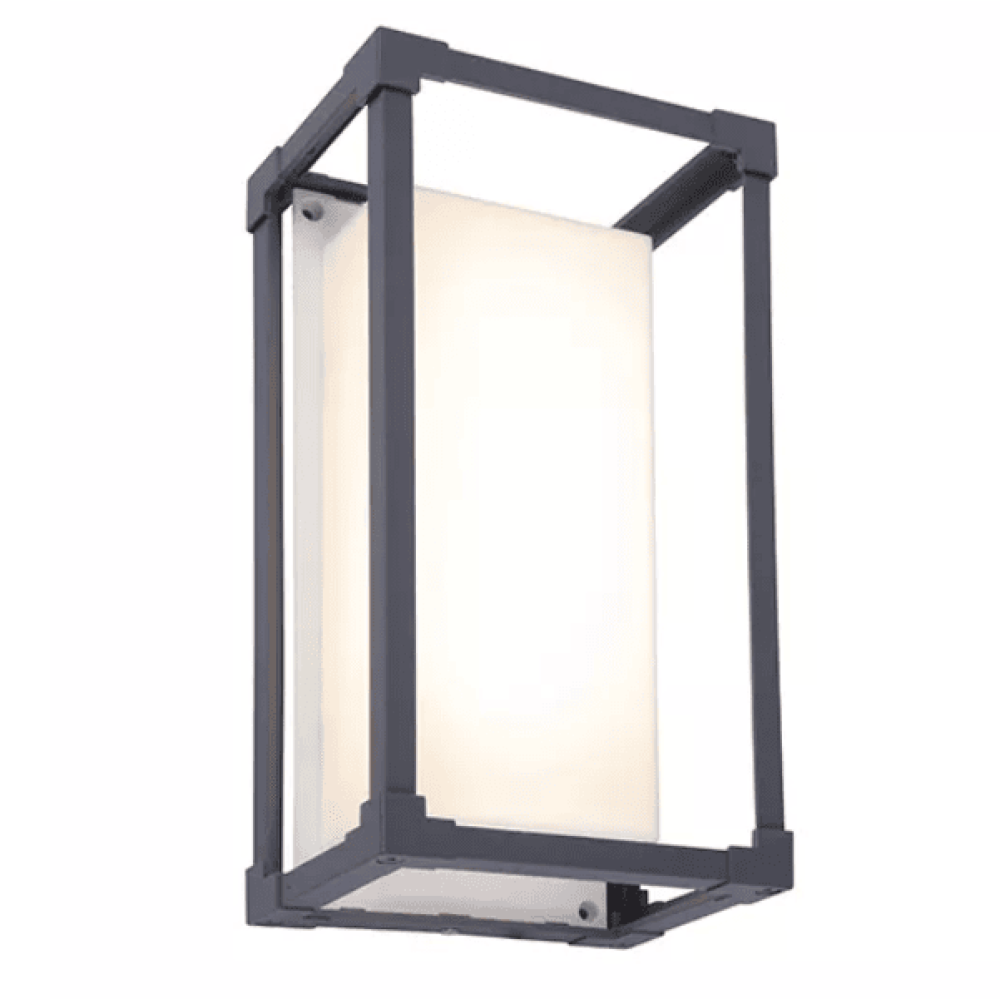 Ohio Outdoor Led Rectangle Dark Grey Opal White/Clear Diffuser Wall Bracket/Flush wall light