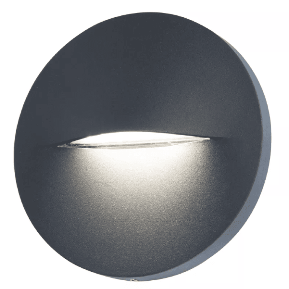 Kosnic Black 3W 5W Haldon Circular LED Wall Light 4000k