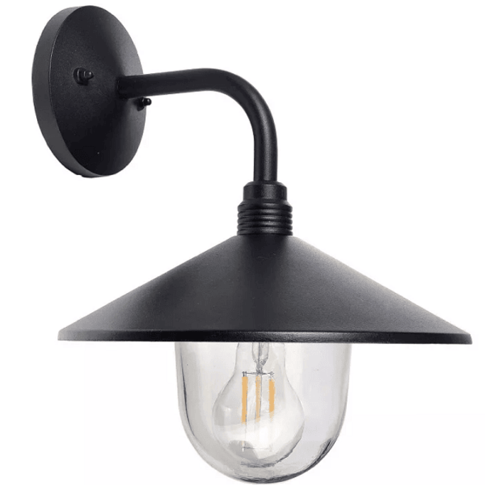 תאורה אופנתית ומנורות מעצבים Quay Light 1 Light תושבת קיר חיצונית בצבע שחור