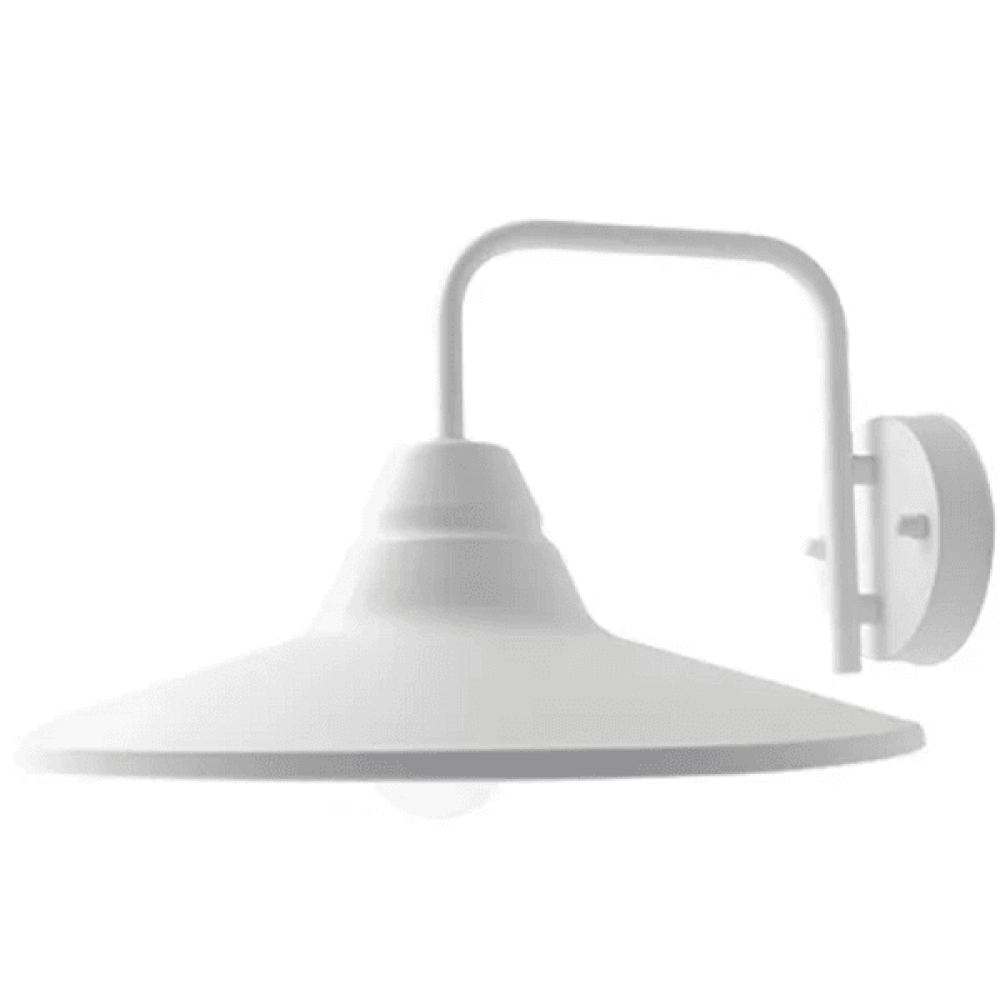 Äußere Schwanenhals-Wandleuchte Weißer RLM Barn Light Shade mit Schwanenhalsarm