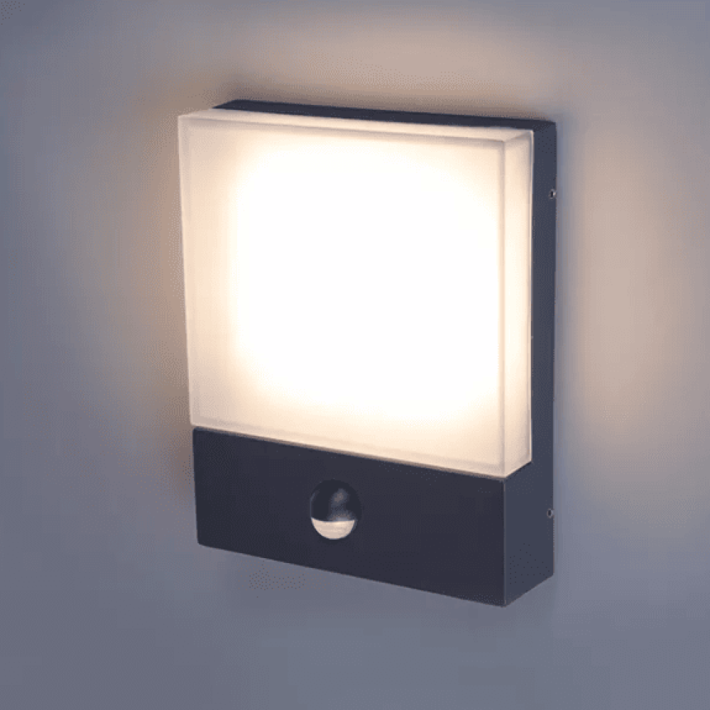 Azure Low Energy 6 Aplique de exterior gris oscuro PIR,luz exterior con sensor crepuscular