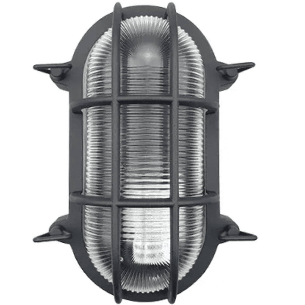 Firstlight Turin Bulkhead Single Oval Outdoor Bulkhead Wall Light black