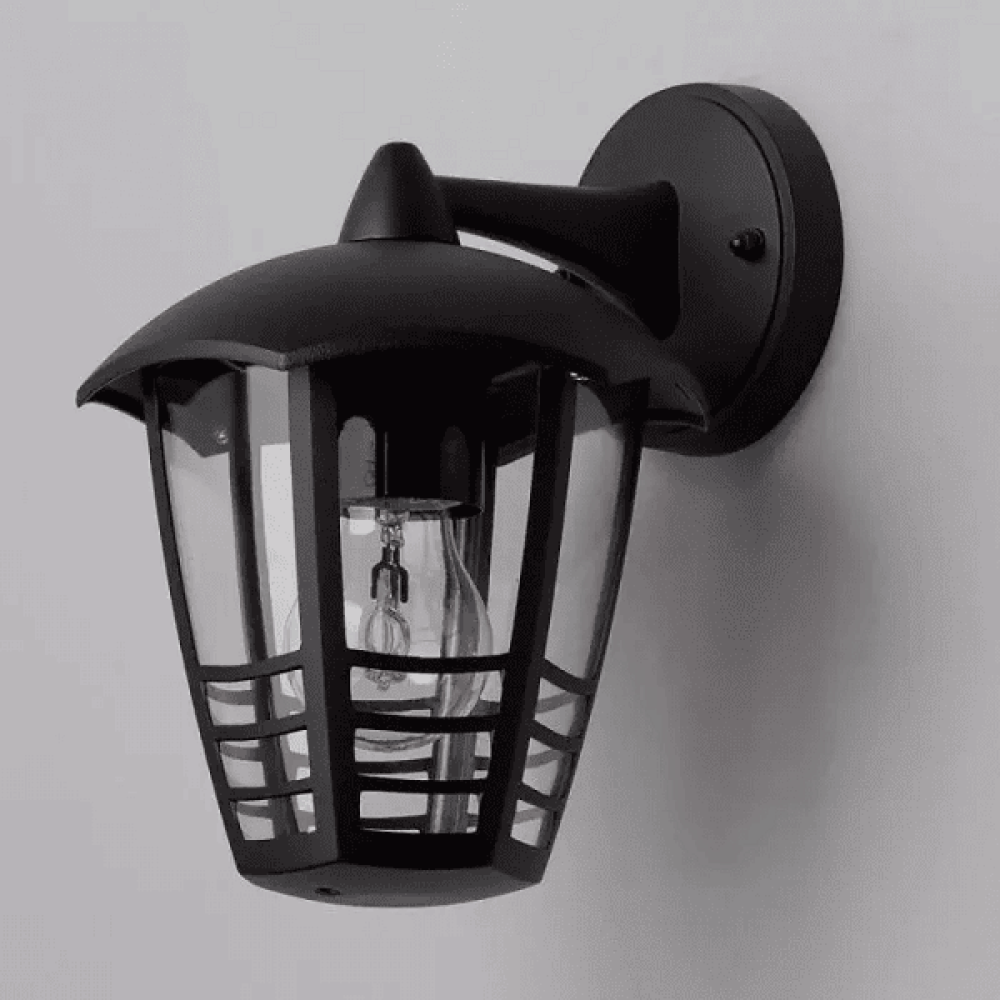 Farol de Pared LED Bas CLOE 12W 4000K 800lm IP44 Aluminio Fundido Negro Repujado