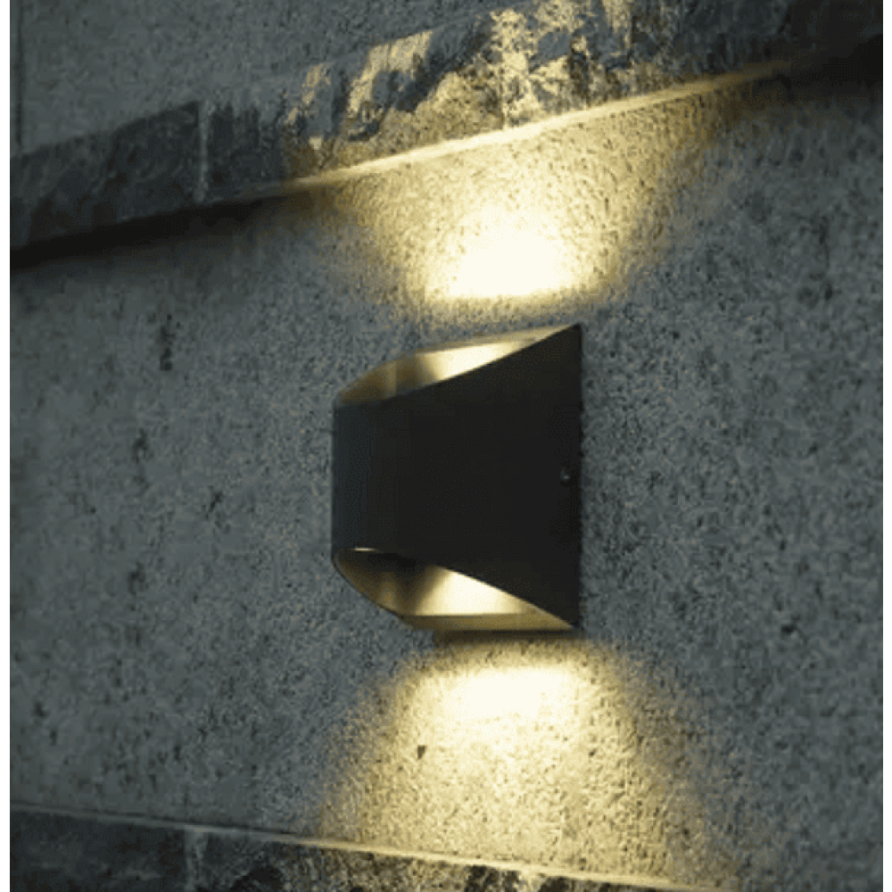 Brilliant 8W Black Binley Manu Up Down Wall Light  in Black Finish