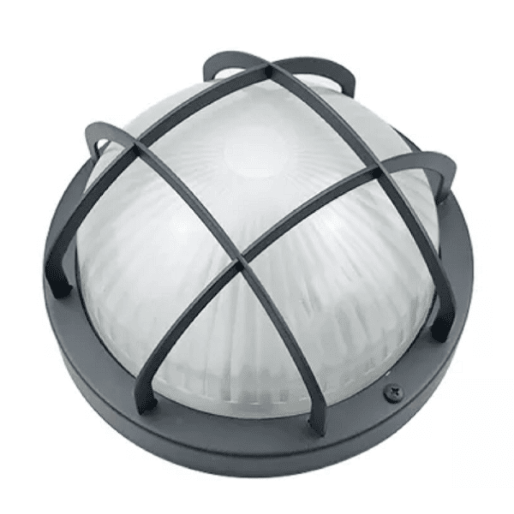 Modern Wall Lamp IP44 For Outdoor Security. Round, Finished in Black