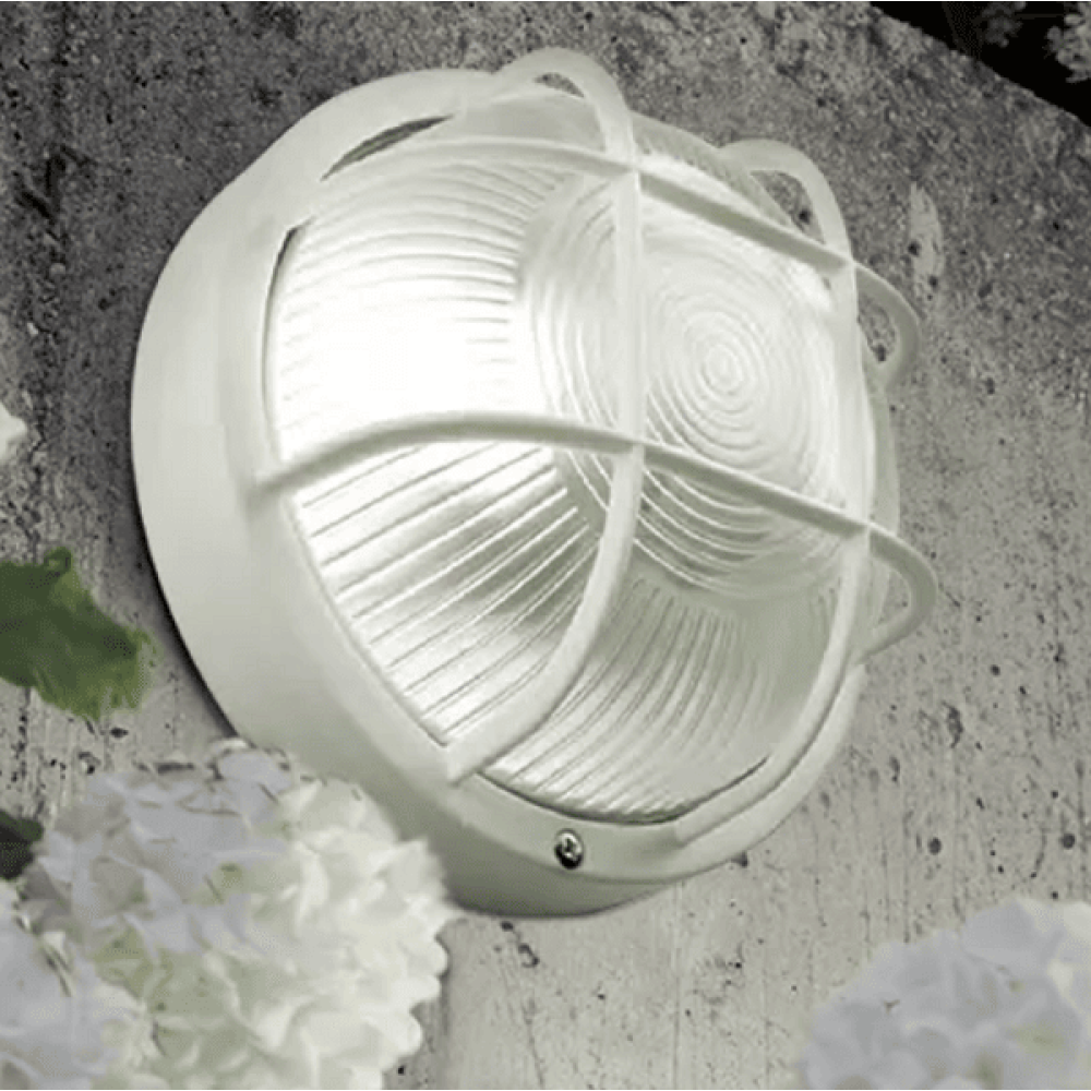 Modern Wall Lamp IP44 For Outdoor Security. Round, Finished in Black