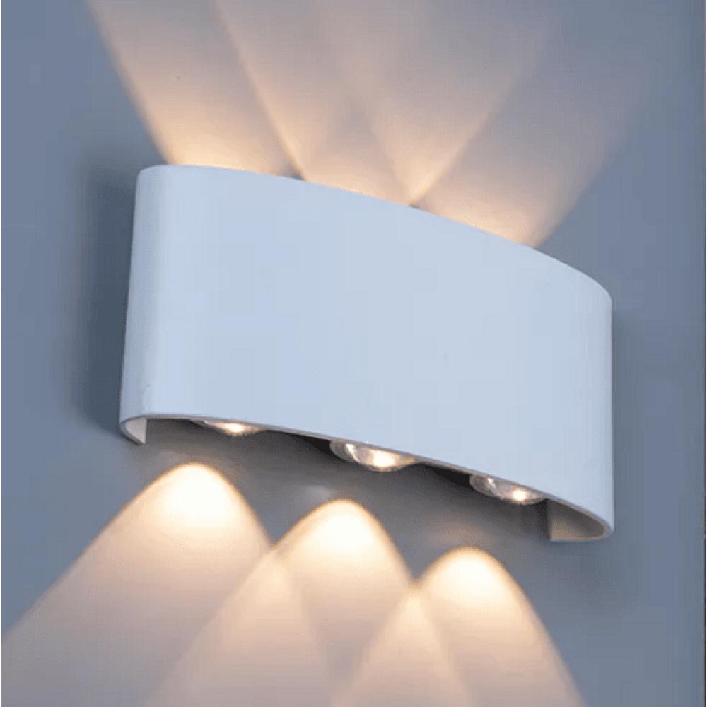 6w שחור Led חיצוני מודרני מנורת קיר פמוט אור,Up Down Spot Light מנורת לילה