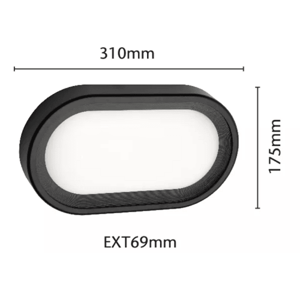 18W LED SMD SOVIL מנורת תקרה סגלגל גרפיט גדול צבע אפור לחוץ 99104/16