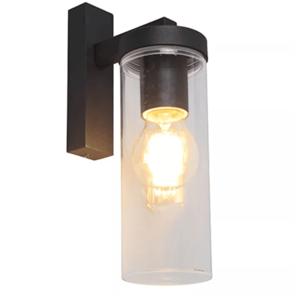 מנורת קיר חיצונית כלפי מטה Blooma Cantwell שחור שקוף IP44