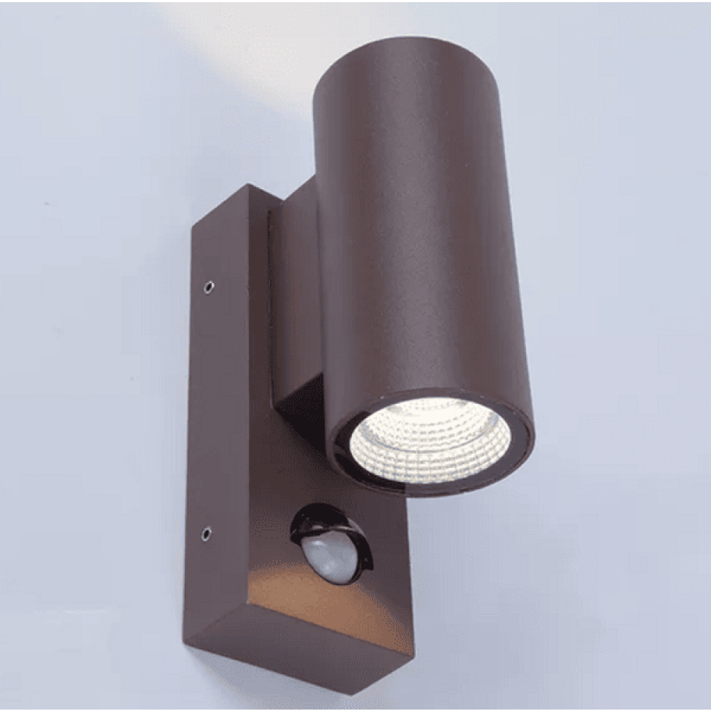 שלבי LED 2 אור מתאם קיר חיצוני בגימור גרפיט עם חיישן PIR