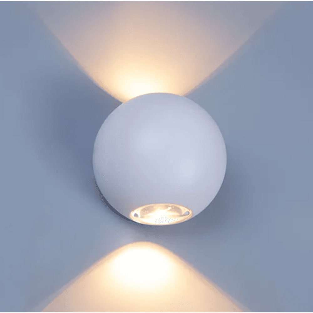 Applique LED Two-Eye Houston White globe Lampada da parete moderna in gesso