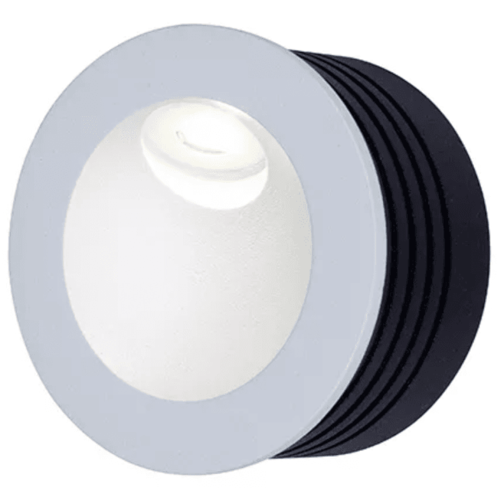 Matt white 2W Round LED Wall Step Light