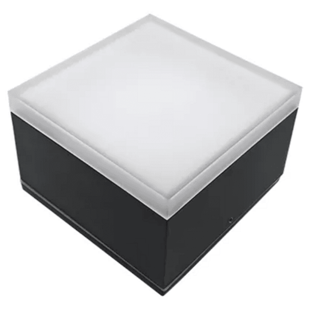 9W Cube תאורת תקרה חיצונית SQUARE BLACK FACADE LUMINAIRE