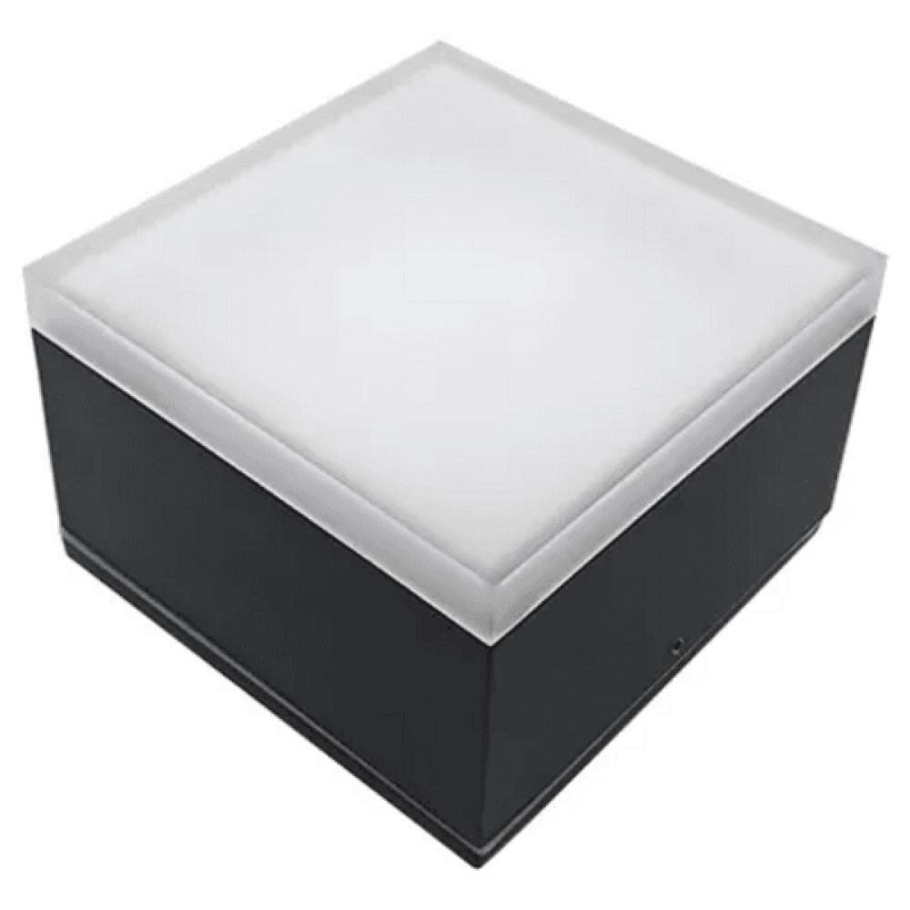 9W Cube Outdoor ceiling light SQUARE BLACK FACADE LUMINAIRE