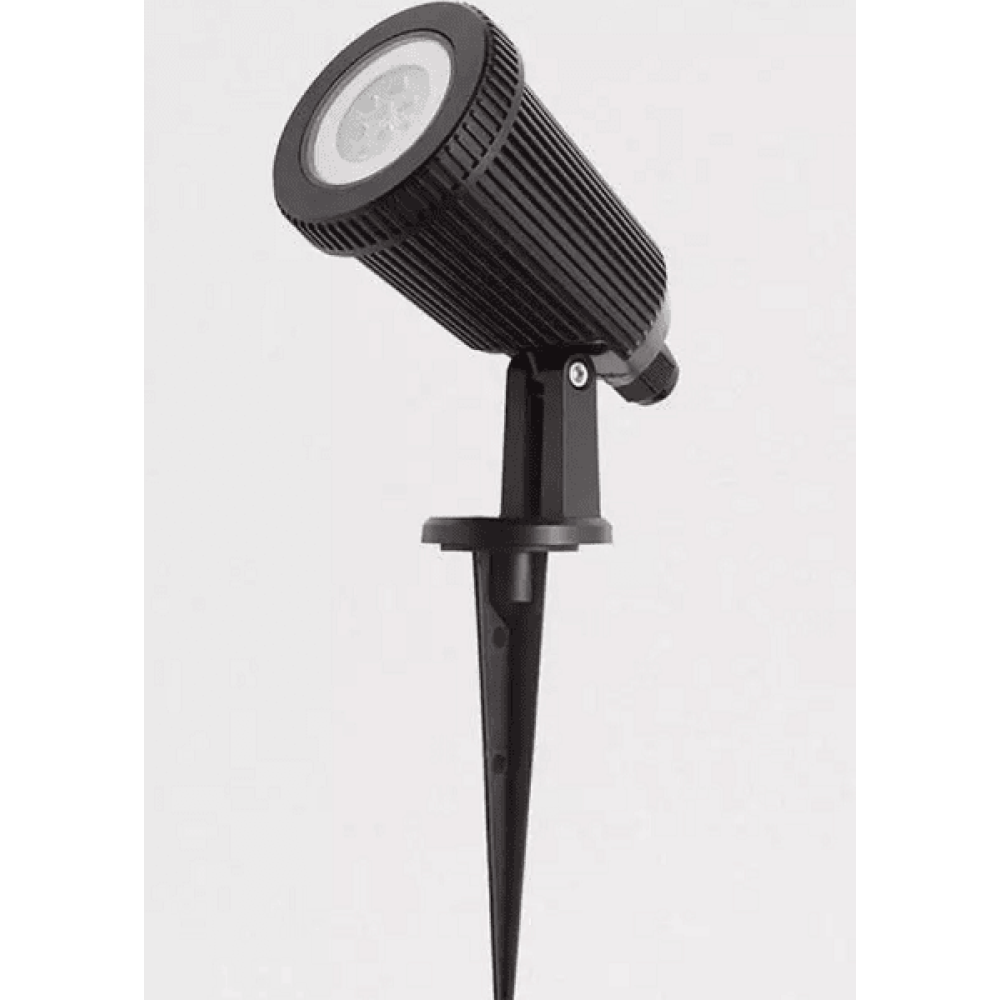 Luz de punta de tierra para exteriores en pozos de acabado negro Luz individual LED Coastal CZ-31806-BLK