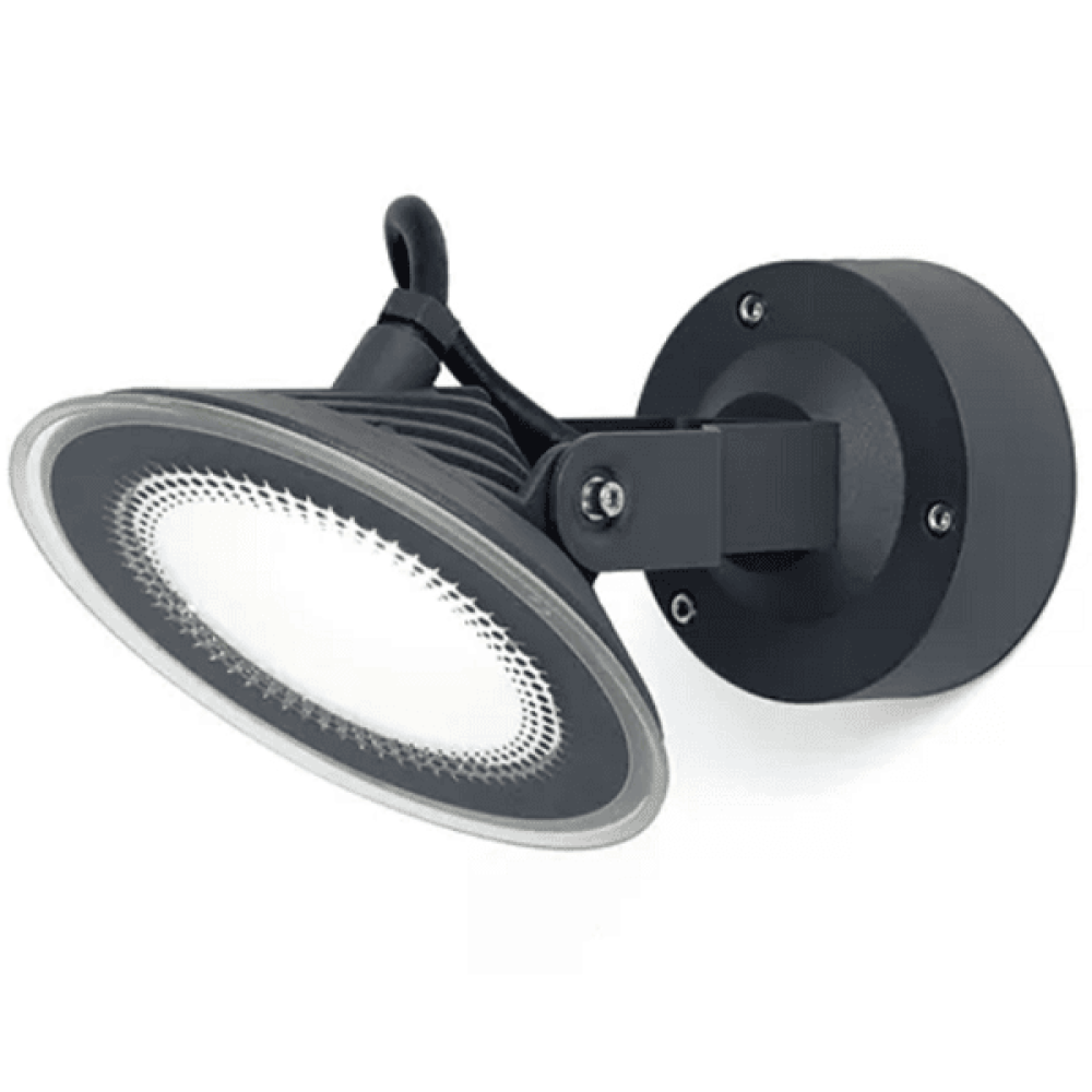 Lampada a spuntone da esterno a LED Fox 12W,riflettore IP65 grigio antracite Tierney Spot o Applique