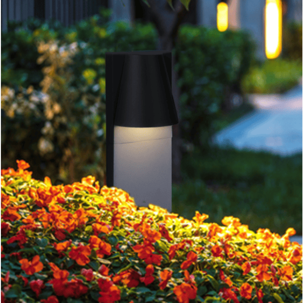 Lucide LIAM Bollard light GU10 Lampada da giardino da terra rettangolare grigio