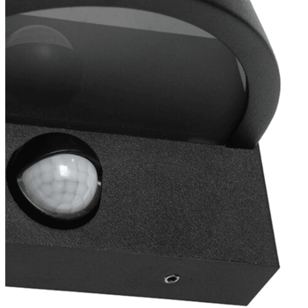 Outdoor wall light black IP44 with motion detector Femke