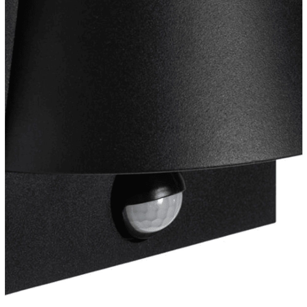 Aplique de exterior negro IP44 con detector de movimiento Femke