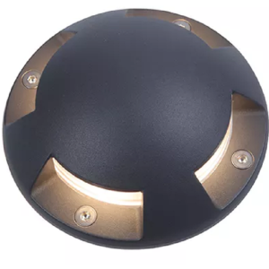 4 Way Outdoor Walkover Ground Light Aluminium black