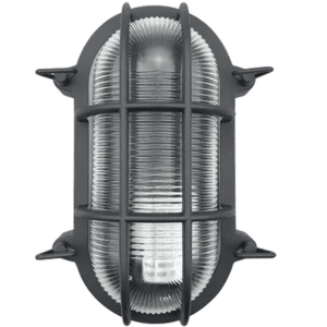 Firstlight Turin Bulkhead Одиночный овальный наружный настенный светильник для переборки черный